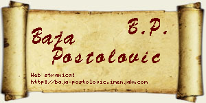 Baja Postolović vizit kartica
